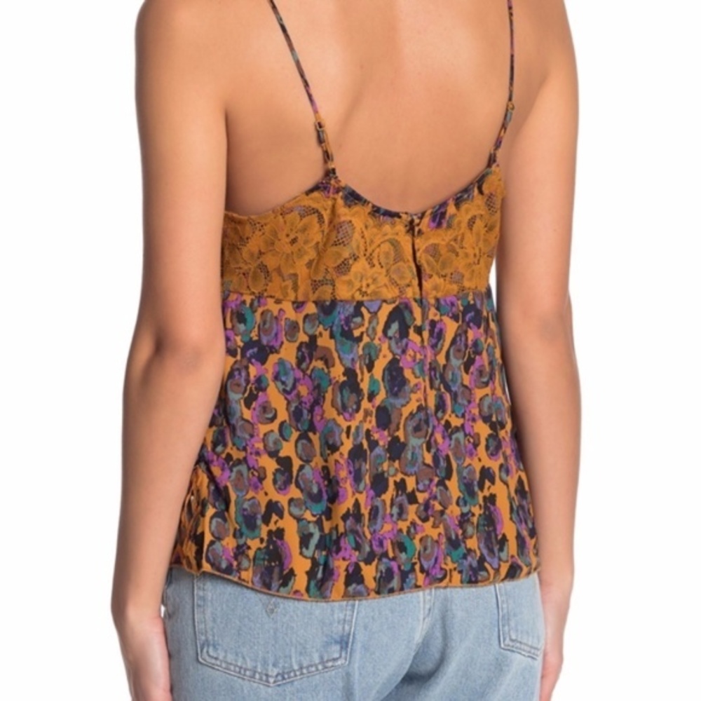 NWT FREE PEOPLE Little Dreams Leopard Lace Cami S - Picture 2 of 5
